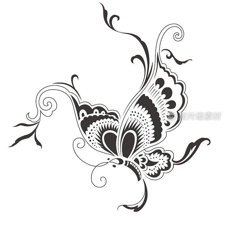 Chinese style butterfly pattern